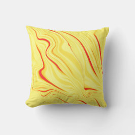 Mango kräm med rött eller koralt böjt slaganfall kudde