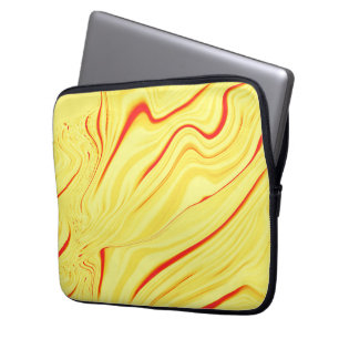 Mango kräm med rött eller koralt böjt slaganfall laptop fodral