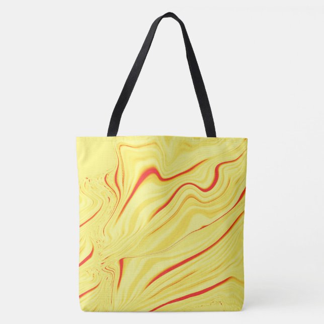 Mango kräm med rött eller koralt böjt slaganfall tygkasse (Framsida)