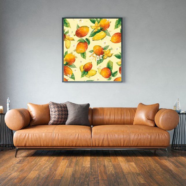 Mango Madness | Tropiskt Vattenfärg Mango Mönster Poster (Skapare uppladdad)