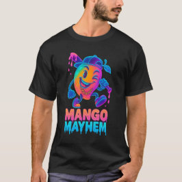 Mango Mayhem – Neon Cartoon Baseball T Shirt