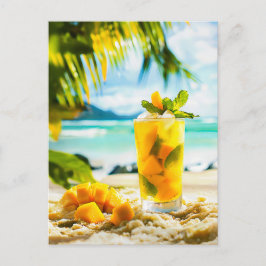 Mango Mint Cocktail - Tropical Vibes Helg Vykort