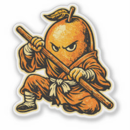 Mango Monk — Funny Tropical Fruit Shaolin Warrior  Klistermärken