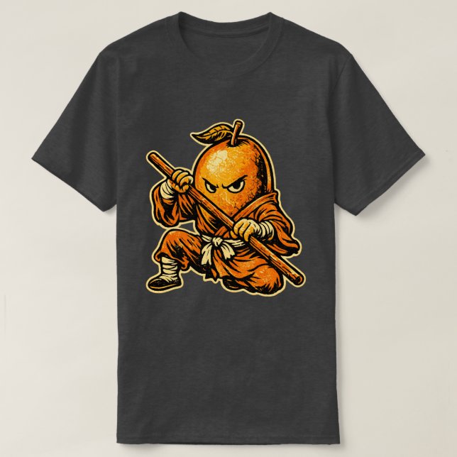 Mango Monk — Funny Tropical Fruit Shaolin Warrior  T Shirt (Design framsida)