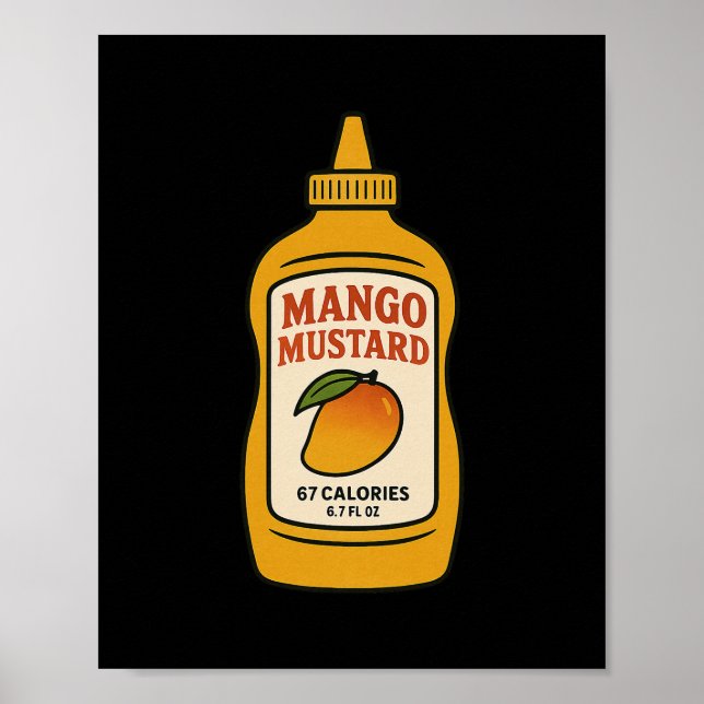 Mango Mustard 67 Six Seven 6-7 - Roligt Brainrot K Poster (Framsidan)