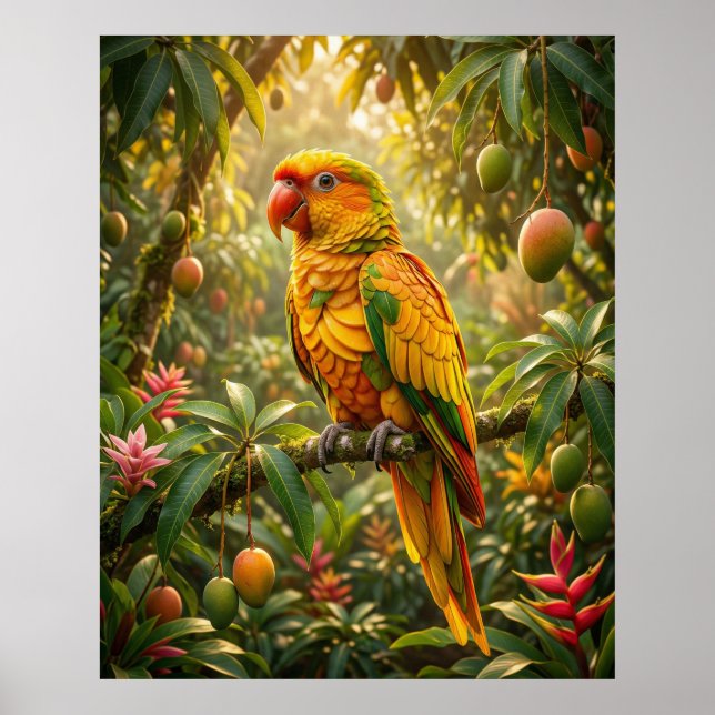 Mango Papegoja Baldakin Poster (Framsidan)