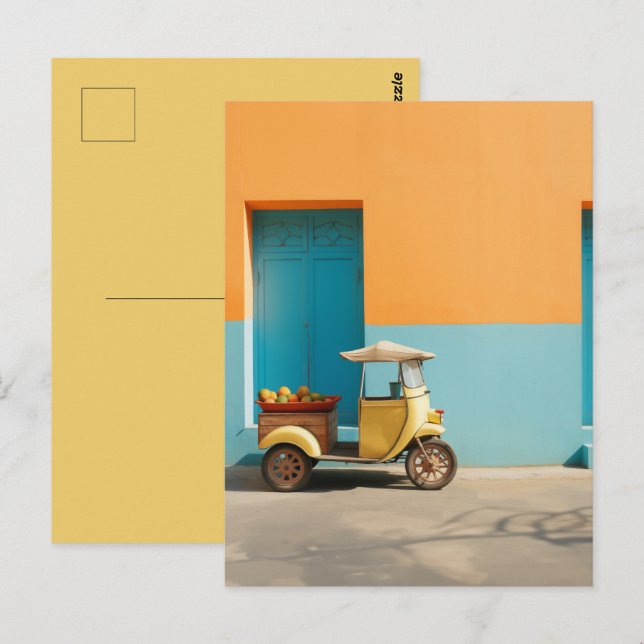 Mango Riksja Scooter Vykort (Fram/baksida)