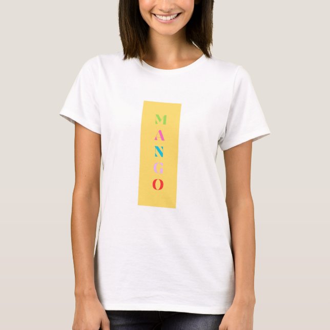 "Mango"-Roligt Grafik T-Shirt - Fet Gult (Framsida)