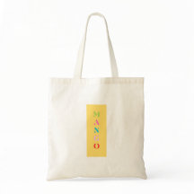 "Mango" Roligt Graphic Tote Bag - Gult Rektangel