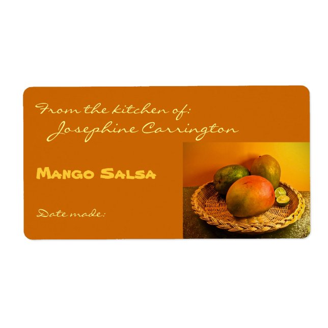 Mango Salsa-kanningsetiketter Fraktsedel (Framsidan)