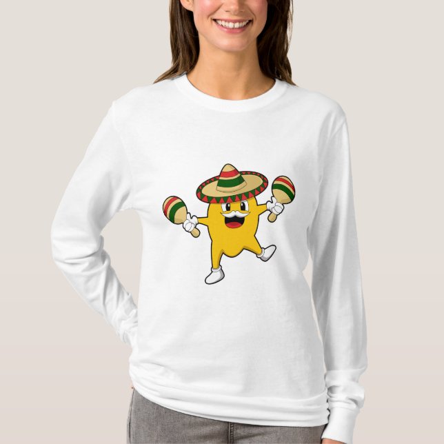 Mango som musiker med maraca t shirt (Framsida)