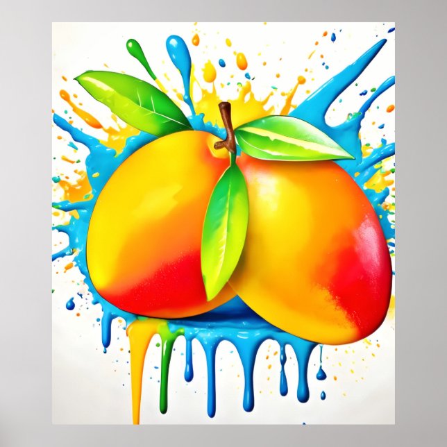 Mango Stänk i Färg Poster (Framsidan)