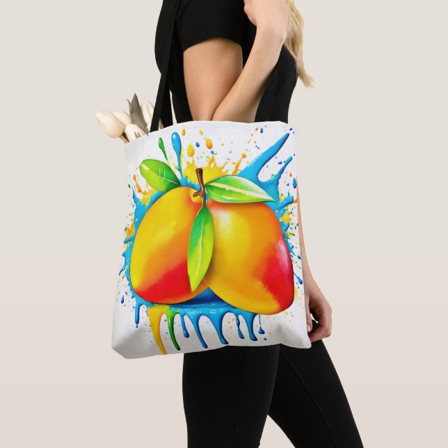 Mango Stänk i Färg Tygkasse (Närbild)