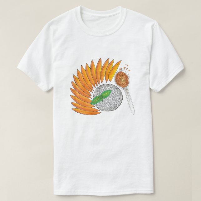 Mango Sticky Ris Dessert Thai Food Cuisine T Shirt (Design framsida)