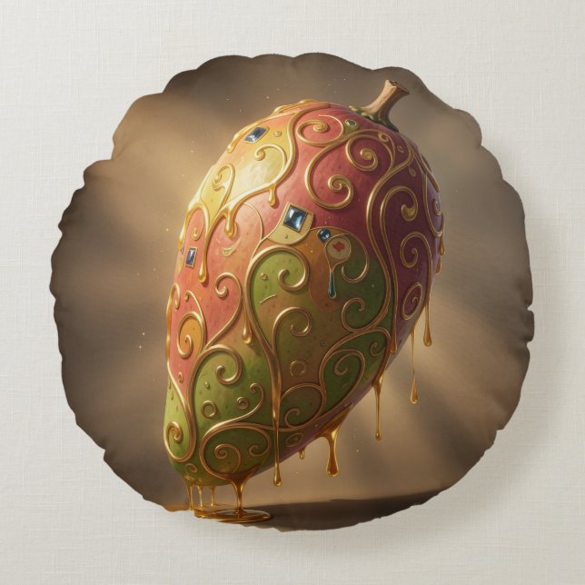 Mango – Tropical Fruit Full of Flavor´6 Rund Kudde (Framsidan)