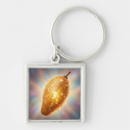 Mango – Tropical Fruit Full of Flavor´7 Fyrkantig Silverfärgad Nyckelring