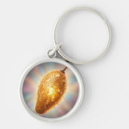 Mango – Tropical Fruit Full of Flavor´7 Rund Silverfärgad Nyckelring