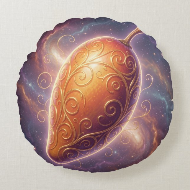 Mango – Tropical Fruit Full of Flavor´8 Rund Kudde (Framsidan)