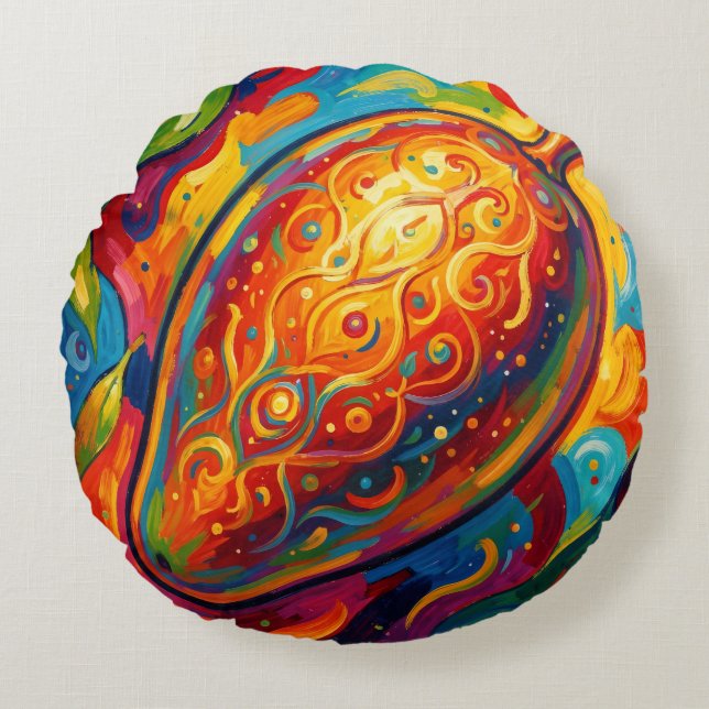 Mango – Tropical Fruit Full of Flavor´9 Rund Kudde (Framsidan)