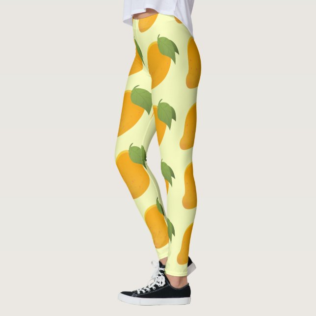 Mango Tropiska Fruktälskare Karibisk Sommar Leggings (Vänster)