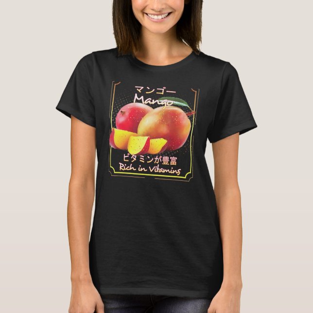 Mango Veganska Hälsosamma Frukter Och Grönsaker T Shirt (Framsida)