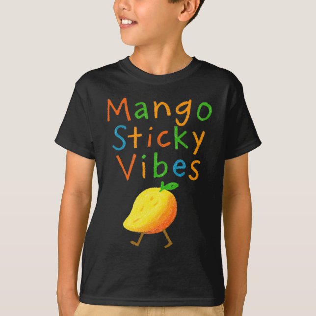 Mango Vibes Söt Frukt Karaktär T Shirt (Framsida)