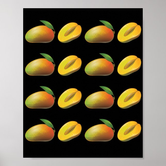 Mangoälskare Mango Mönster Fruitarian Bär Poster (Framsidan)