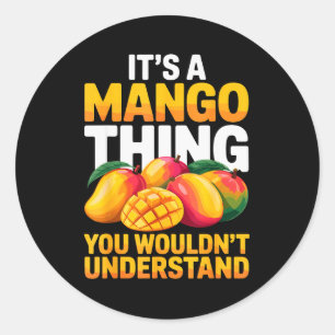 Mangodräkt för män kvinnor barn frukt mangälskare runt klistermärke