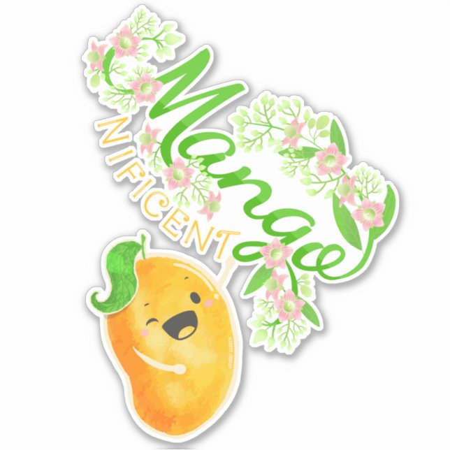 Mangonificent - Punny Garden Sticker Klistermärken (Framsida)