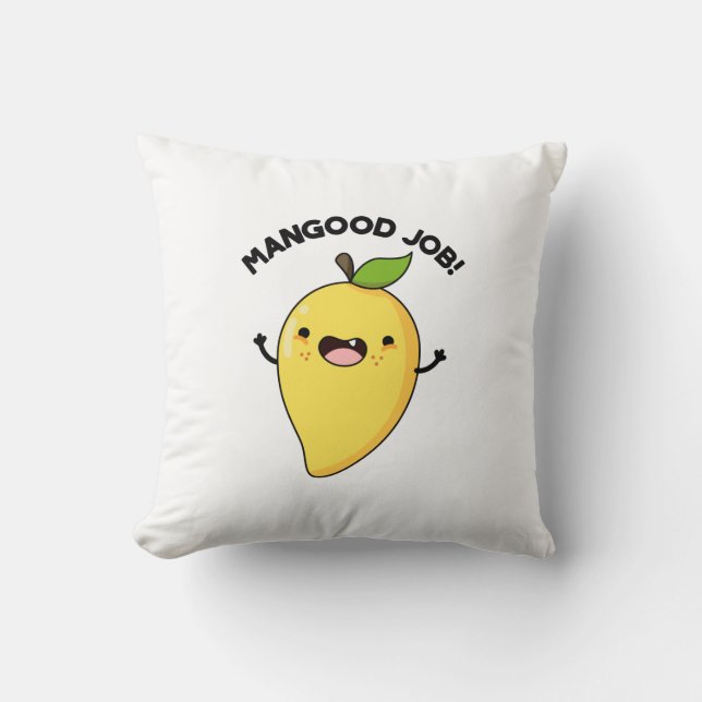 Mangood Job Funny Mango Fruit Pun Kudde (Framsida)