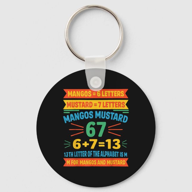Mangos Mustard 67 Tee Rolig Alfabetkod M Meme F Nyckelring (Framsida)