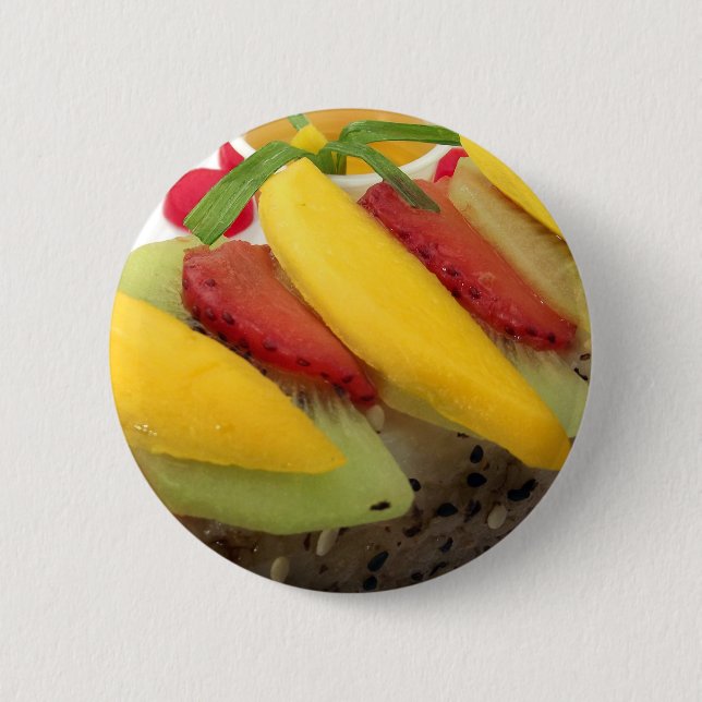 Mangos ris sushi maträtt måltid matlagning knapp (Framsida)