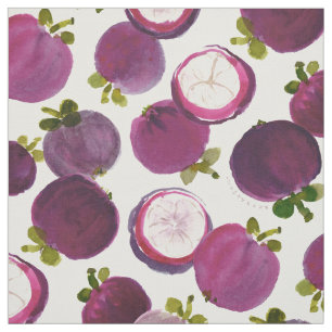 MANGOSTEEN MANIA Lila Tropical Fruit Tyg