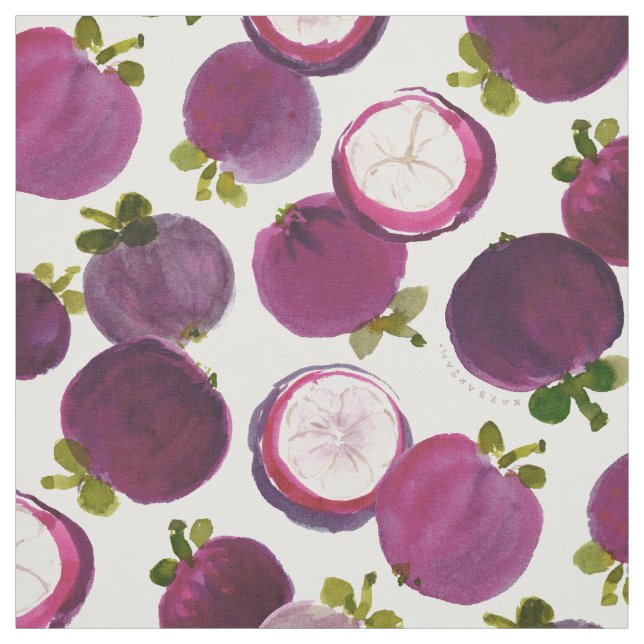 MANGOSTEEN MANIA Lila Tropical Fruit Tyg (Provkarta)