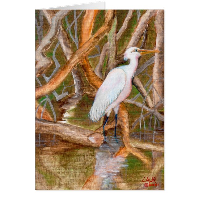 Mangrove Egret No. 2 Hälsningskort (Framsidan)