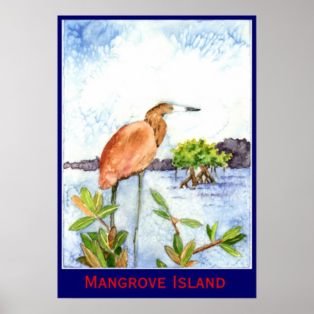 Mangrove Island Heron Poster (Framsidan)