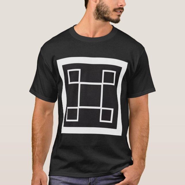 Mångsidig abstrakt design Tee, svart och vitt T Shirt (Framsida)