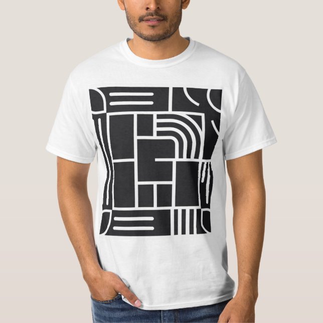 Mångsidig, abstrakt designkod t shirt (Framsida)