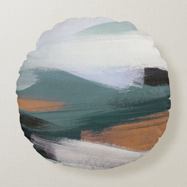 Mångsidig Abstrakt liggande: Konstgjord akryl Rund Kudde (Framsidan)