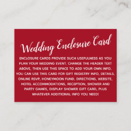 Mångsidig Anpassningsbar Enkel DIY Bröllop-ljusröd Tilläggskort