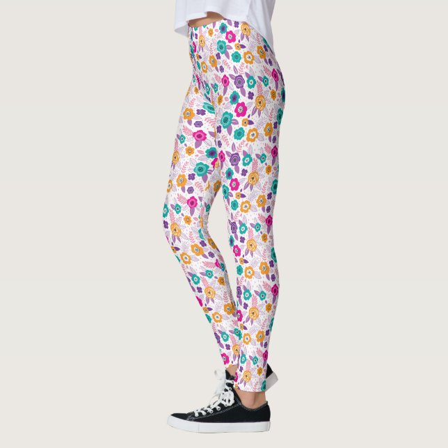 Mångsidig blomma från elegant mönster leggings (Vänster)
