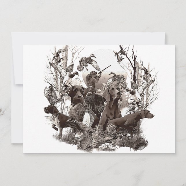 Mångsidig jakt på Hundar Inbjudningar (Framsida)