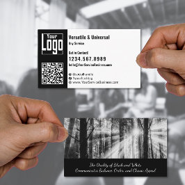 Mångsidigt, svart och vitt liggande visitkort