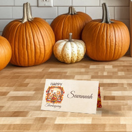 Mängt platskort för happy thanksgiving placeringskort