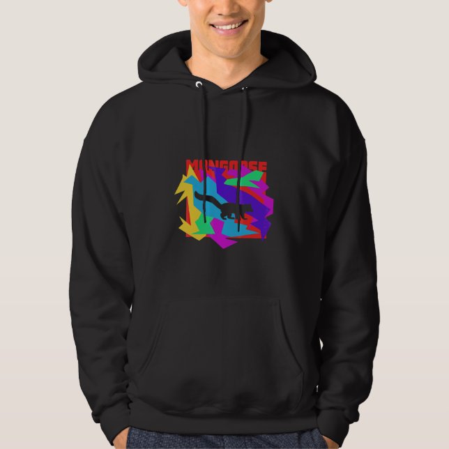 Mangust Djur Mosaik Pussel Hoodie (Framsida)