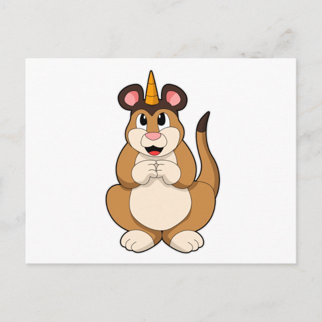 Mångust med horn vykort (Framsida)