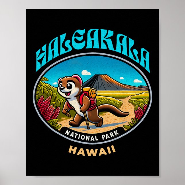 Mangust vandrar i Haleakala National Park  Poster (Framsidan)