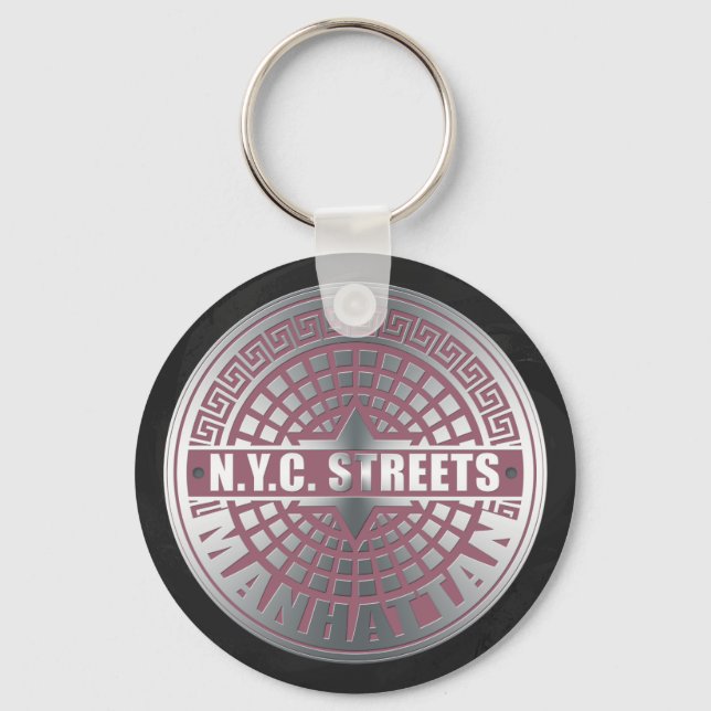 Manhål Covers Manhattan Nyckelring (Framsida)