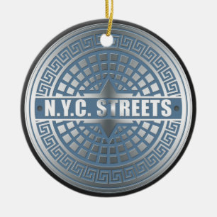 Manhål Covers NYC Julgransprydnad Keramik