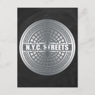 Manhål Covers NYC Vykort